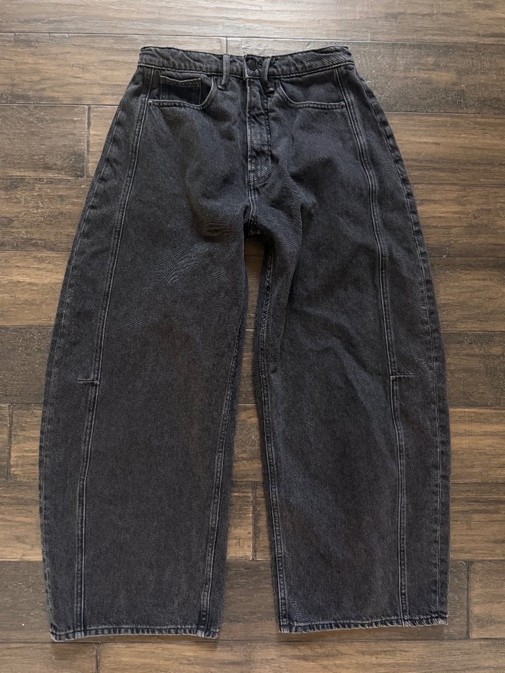 Good American Black Wide Leg Flare Jeans